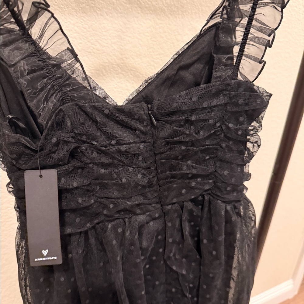 Lulu's Black Ruffled Dress - Picture 3 of 6